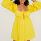YELLOW COTTON SUMMER SHORT DRESS