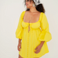 YELLOW COTTON SUMMER SHORT DRESS