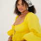 YELLOW COTTON SUMMER SHORT DRESS