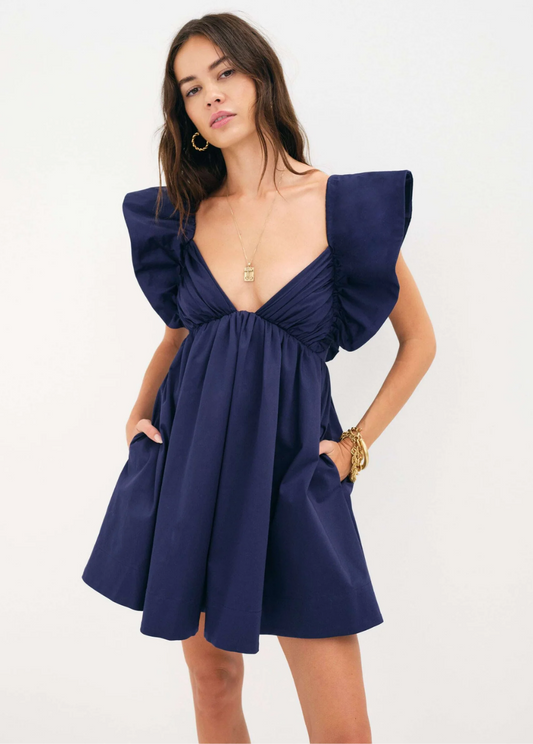 RUFFLE SLEEVE SUMMER CASUAL DRESS