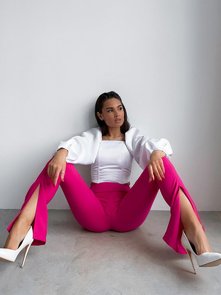Whisper Tapered Trousers Wild Rosa | French Connection US
