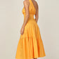 ONE SHOULDER RUCHED YELLOW DRESS