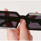 DIAMOND INLAID RECTANGULAR SUNGLASSES