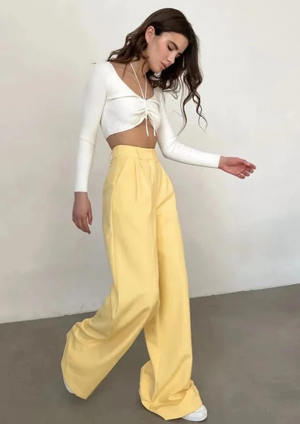 LIME YELLOW LOOSE TROUSERS