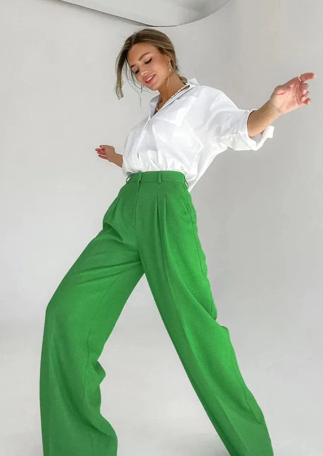 SOLID BOTTOM STRAIGHT FLARE  PANT