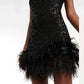 SEQUIN FEATHER PARTY DRESS