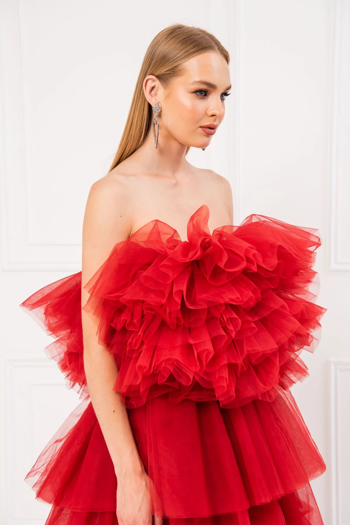 RED TULLE DRESS