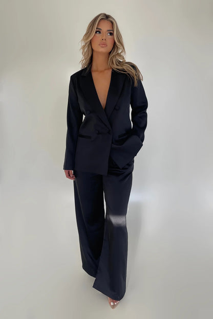 BLACK OVERALL BLAZER SUIT