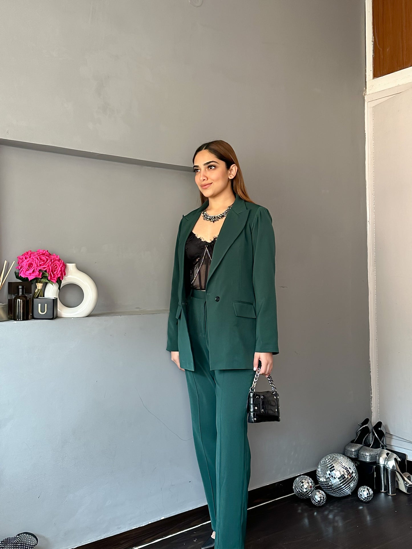 BOTTLE GREEN BLAZER SUIT