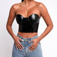 PU LEATHER BUSTIER TOP