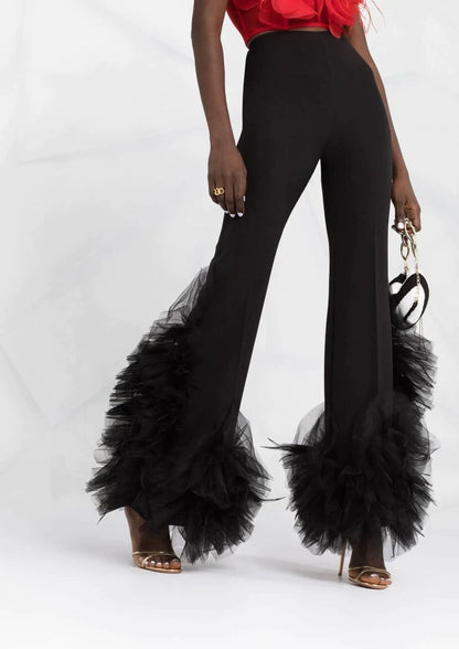 BLACK TULLE PANTS