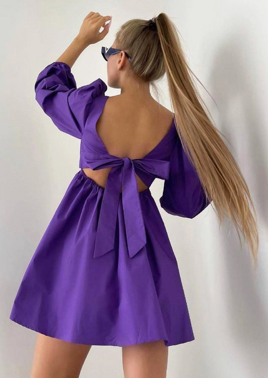 PURPLE BOW KNOT DRESS