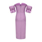 PUFF SLEEVE EVENING PARTY DRESS