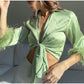 SATIN TIE-UP FEATHER TOP
