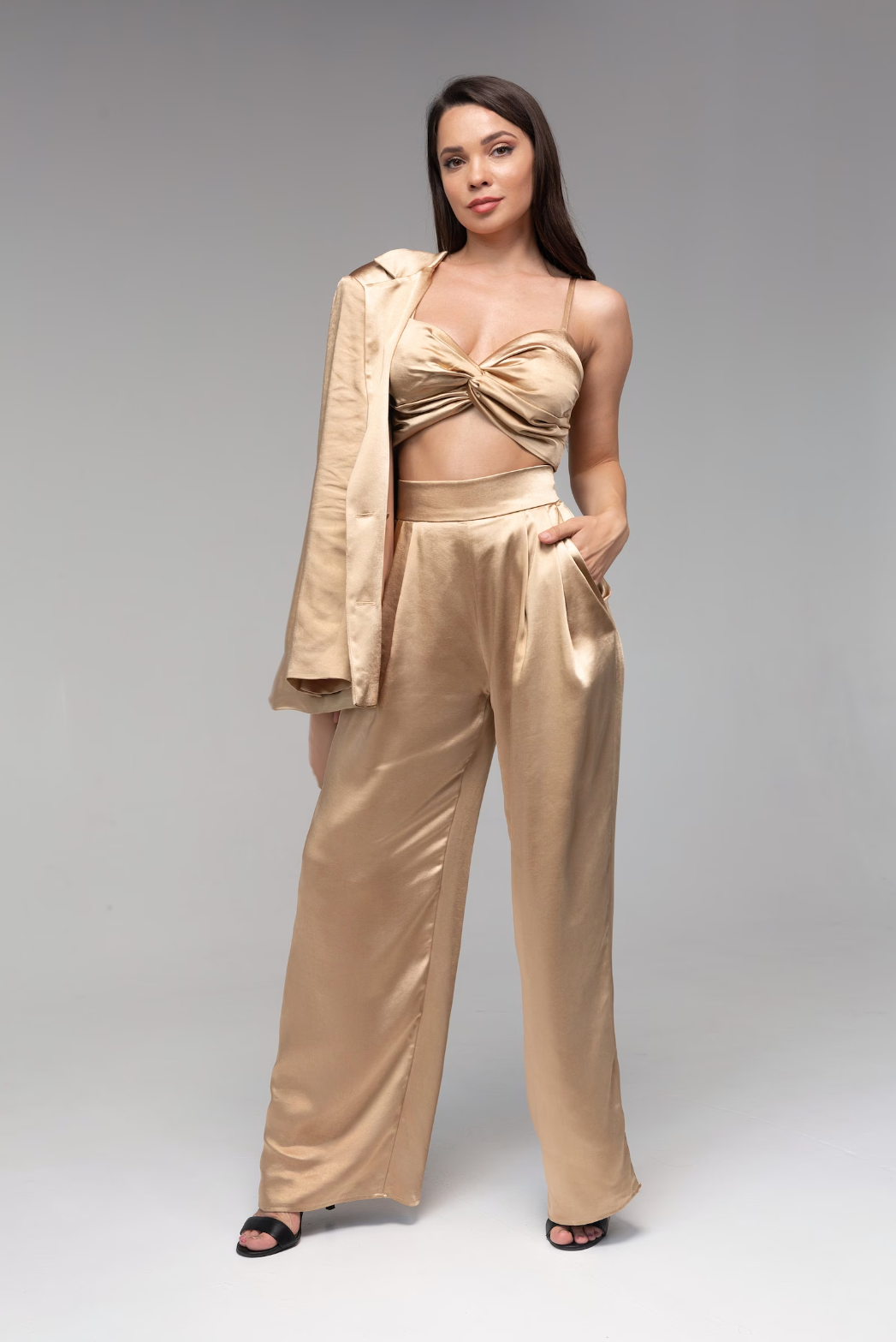 CHAMPAGNE GOLD BLAZER SET