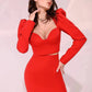 RED SKIRT SUIT SET